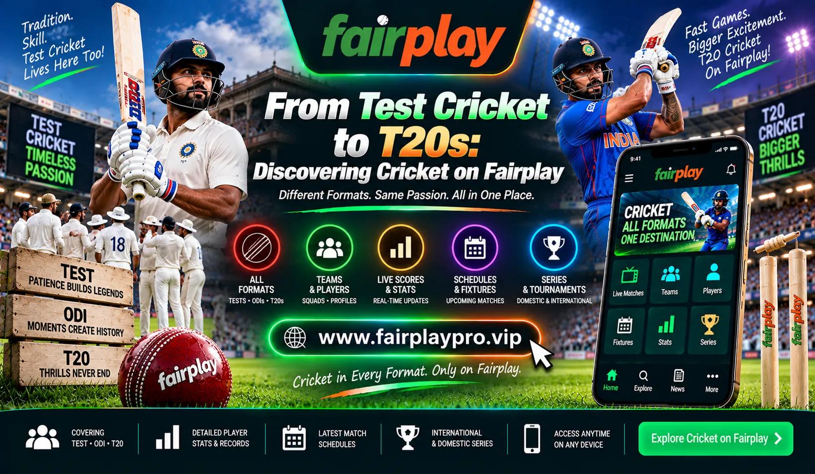 From Test Cricket to T20s: Discovering Cricket on Fairplay